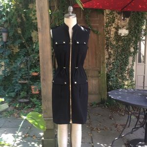 Calvin Klein black dress size 6 gold accents